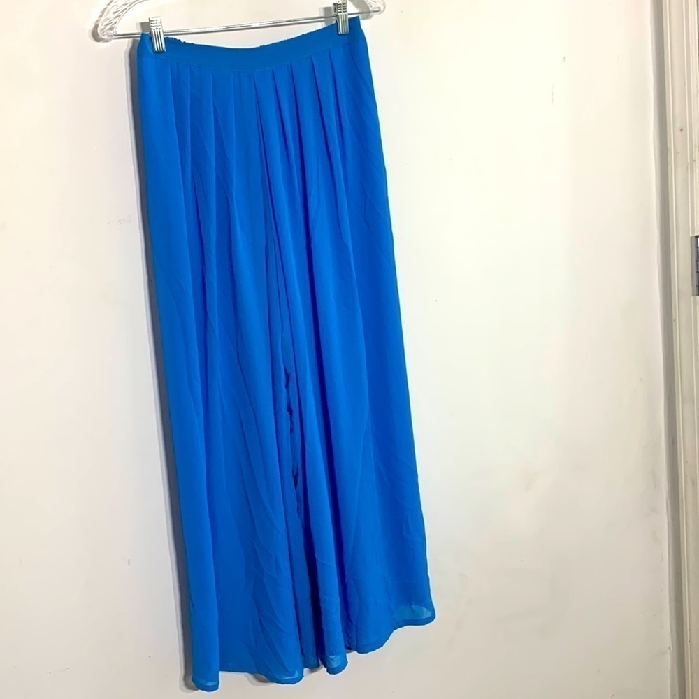Marciano blue high rise wide leg lightweight lined pleat pants small women’s